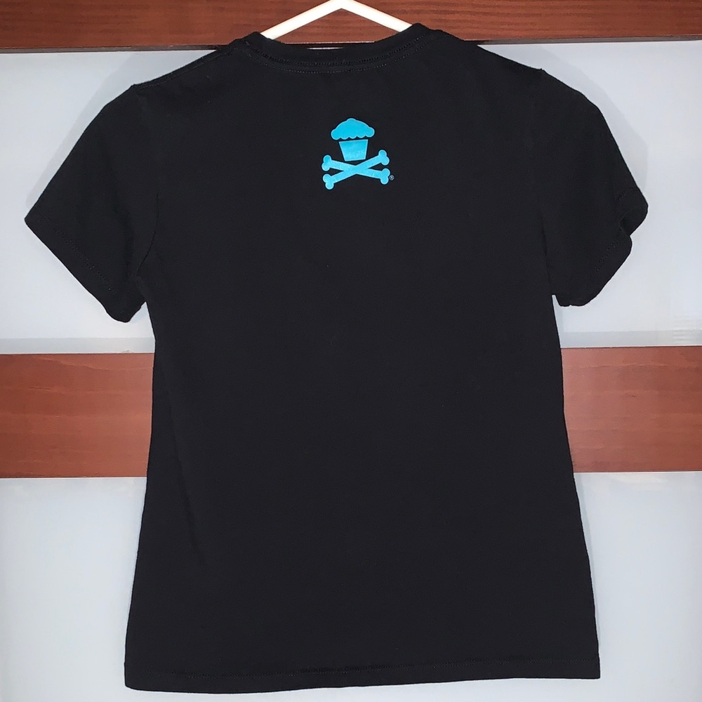 Johnny Cupcakes Before Buddies Fitted Black Tee Size Medium (fits like a small) - Picture 4 of 10
